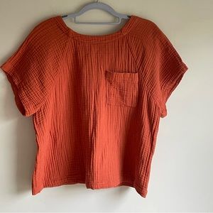 Lightspun Renwood Button-Back Top in Orange Size Large